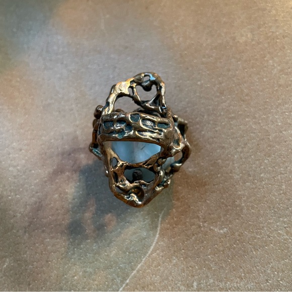 Rare Mania Mania bronze amazonite immortals brutalist stone crystal quartz ring - Picture 8 of 14